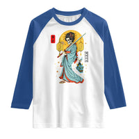 Gothic Samurai Geisha Skeleton Raglan Shirt Japanese Kimono And Katana - Wonder Print Shop
