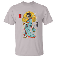 Gothic Samurai Geisha Skeleton T Shirt Japanese Kimono And Katana - Wonder Print Shop