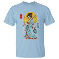 Gothic Samurai Geisha Skeleton T Shirt Japanese Kimono And Katana - Wonder Print Shop