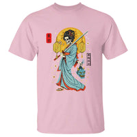 Gothic Samurai Geisha Skeleton T Shirt Japanese Kimono And Katana - Wonder Print Shop