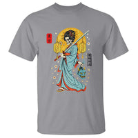 Gothic Samurai Geisha Skeleton T Shirt Japanese Kimono And Katana - Wonder Print Shop