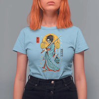 Gothic Samurai Geisha Skeleton T Shirt For Women Japanese Kimono And Katana - Wonder Print Shop
