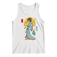 Gothic Samurai Geisha Skeleton Tank Top Japanese Kimono And Katana - Wonder Print Shop