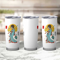 Gothic Samurai Geisha Skeleton Tumbler Cup Japanese Kimono And Katana