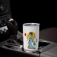 Gothic Samurai Geisha Skeleton Tumbler Cup Japanese Kimono And Katana