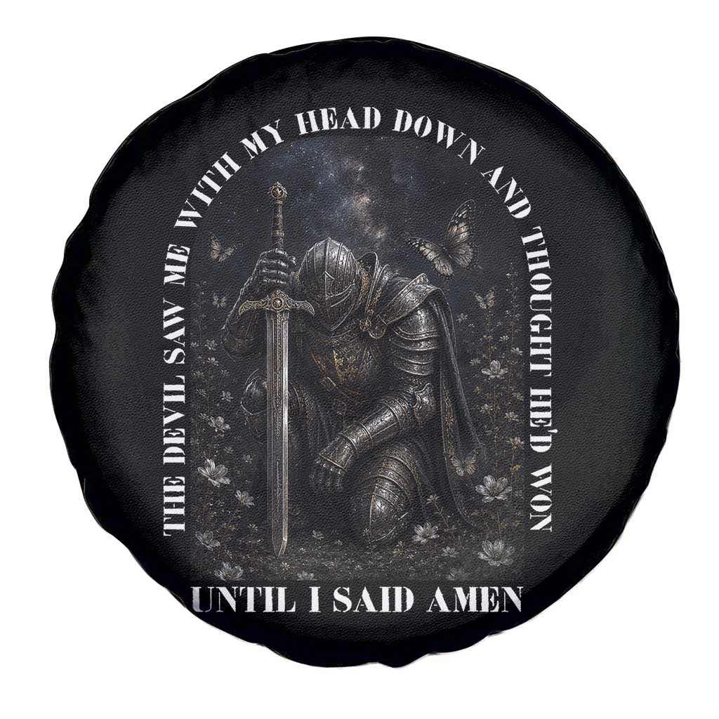 Christian Knight Templar Crusader Spare Tire Cover The Devil Saw Me With My Head Down And Thought He'd Won