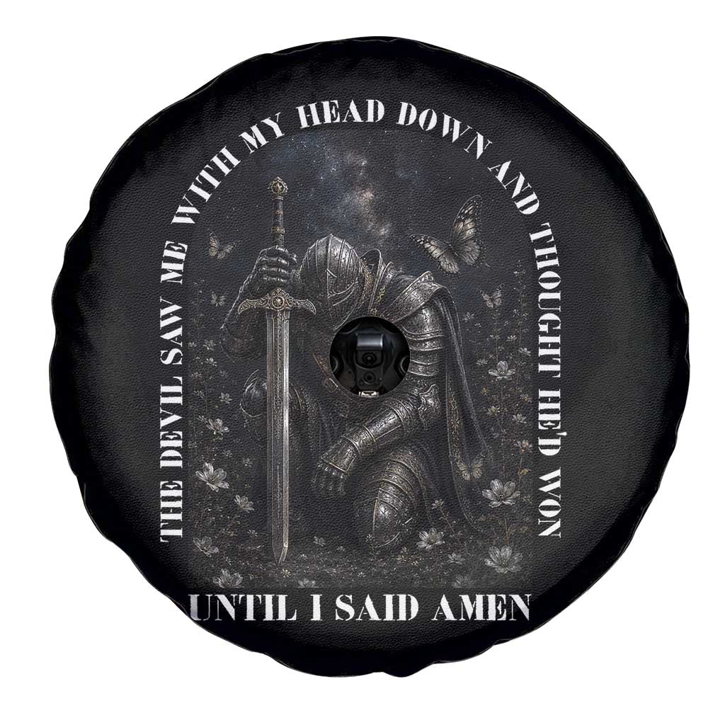 Christian Knight Templar Crusader Spare Tire Cover The Devil Saw Me With My Head Down And Thought He'd Won