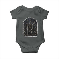 Christian Knight Templar Crusader Baby Onesie The Devil Saw Me With My Head Down And Thought He'd Won