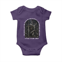 Christian Knight Templar Crusader Baby Onesie The Devil Saw Me With My Head Down And Thought He'd Won