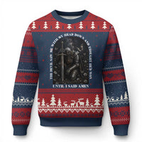 Christian Knight Templar Crusader Ugly Christmas Sweater The Devil Saw Me With My Head Down And Thought He'd Won