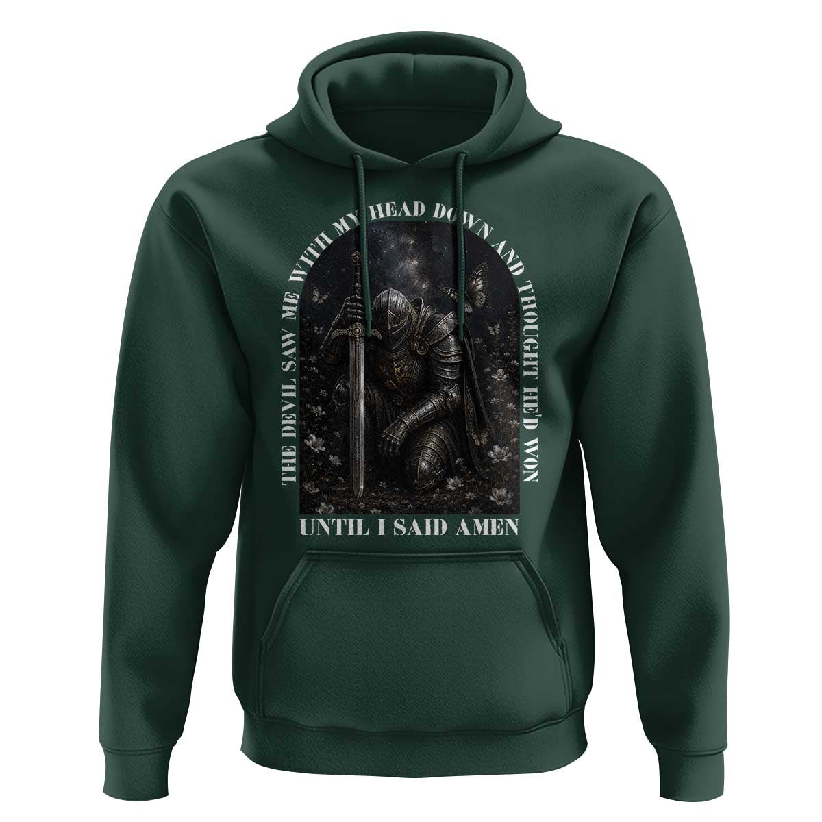 Christian Knight Templar Crusader Hoodie The Devil Saw Me With My Head Down And Thought He'd Won