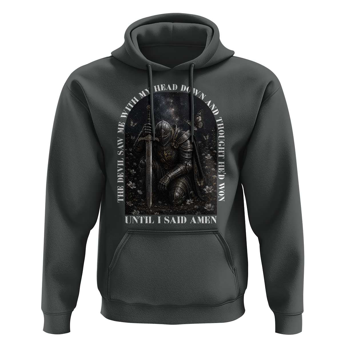 Christian Knight Templar Crusader Hoodie The Devil Saw Me With My Head Down And Thought He'd Won