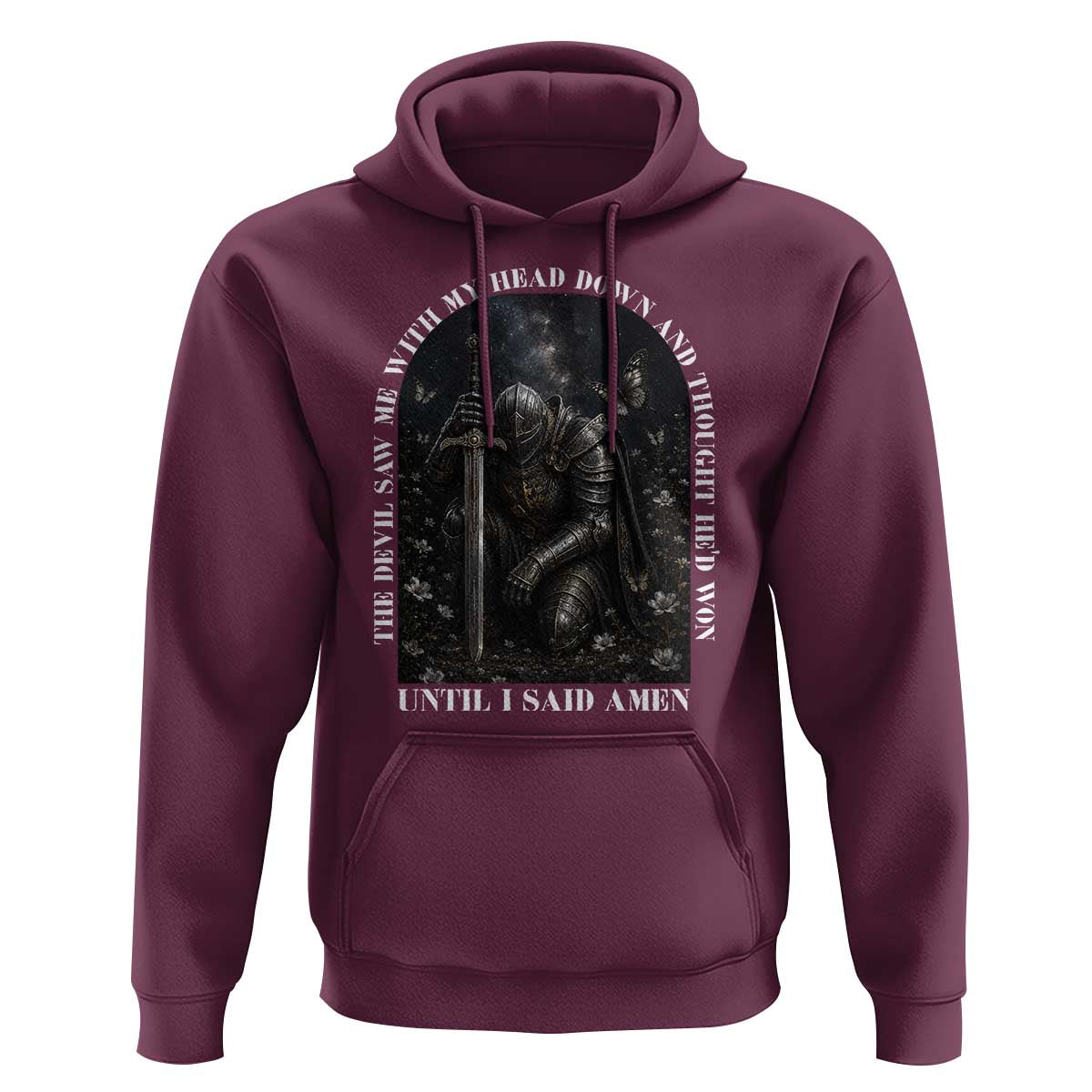 Christian Knight Templar Crusader Hoodie The Devil Saw Me With My Head Down And Thought He'd Won