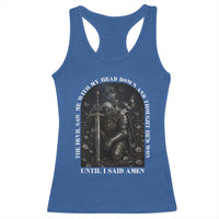 Christian Knight Templar Crusader Racerback Tank Top The Devil Saw Me With My Head Down And Thought He'd Won