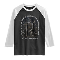 Christian Knight Templar Crusader Raglan Shirt The Devil Saw Me With My Head Down And Thought He'd Won