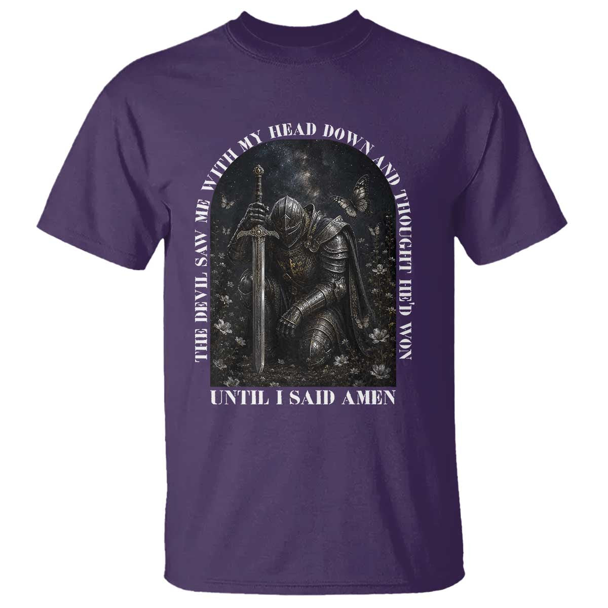 Christian Knight Templar Crusader T Shirt The Devil Saw Me With My Head Down And Thought He'd Won