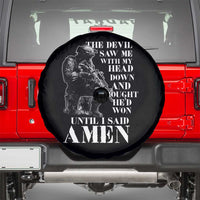 Military Christian Warrior Spare Tire Cover The Devil Saw Me With My Head Down And Thought He'd Won