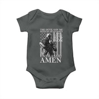 Military Soldier Skull Christian Faith Baby Onesie The Devil Saw Me With My Head Down And Thought He'd Won