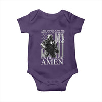 Military Soldier Skull Christian Faith Baby Onesie The Devil Saw Me With My Head Down And Thought He'd Won
