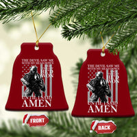 Military Soldier Skull Christian Faith Ceramic Ornament The Devil Saw Me With My Head Down And Thought He'd Won