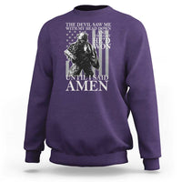 Military Soldier Skull Christian Faith Sweatshirt The Devil Saw Me With My Head Down And Thought He'd Won