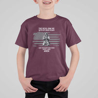 Soldier Skull Christian Faith Quote T Shirt For Kid The Devil Saw Me With My Head Down And Thought He'd Won