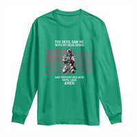 Soldier Skull Christian Faith Quote Long Sleeve Shirt The Devil Saw Me With My Head Down And Thought He'd Won