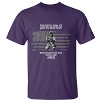 Soldier Skull Christian Faith Quote T Shirt The Devil Saw Me With My Head Down And Thought He'd Won