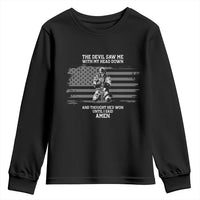 Soldier Skull Christian Faith Quote Youth Sweatshirt The Devil Saw Me With My Head Down And Thought He'd Won