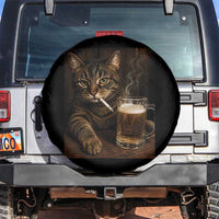 Funny Smoking Cat Spare Tire Cover Cigarette Kitty Beer Lover