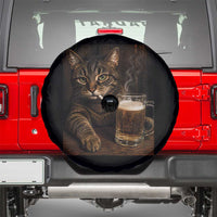 Funny Smoking Cat Spare Tire Cover Cigarette Kitty Beer Lover