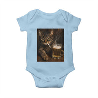 Funny Smoking Cat Baby Onesie Cigarette Kitty Beer Lover