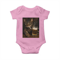 Funny Smoking Cat Baby Onesie Cigarette Kitty Beer Lover