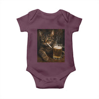 Funny Smoking Cat Baby Onesie Cigarette Kitty Beer Lover