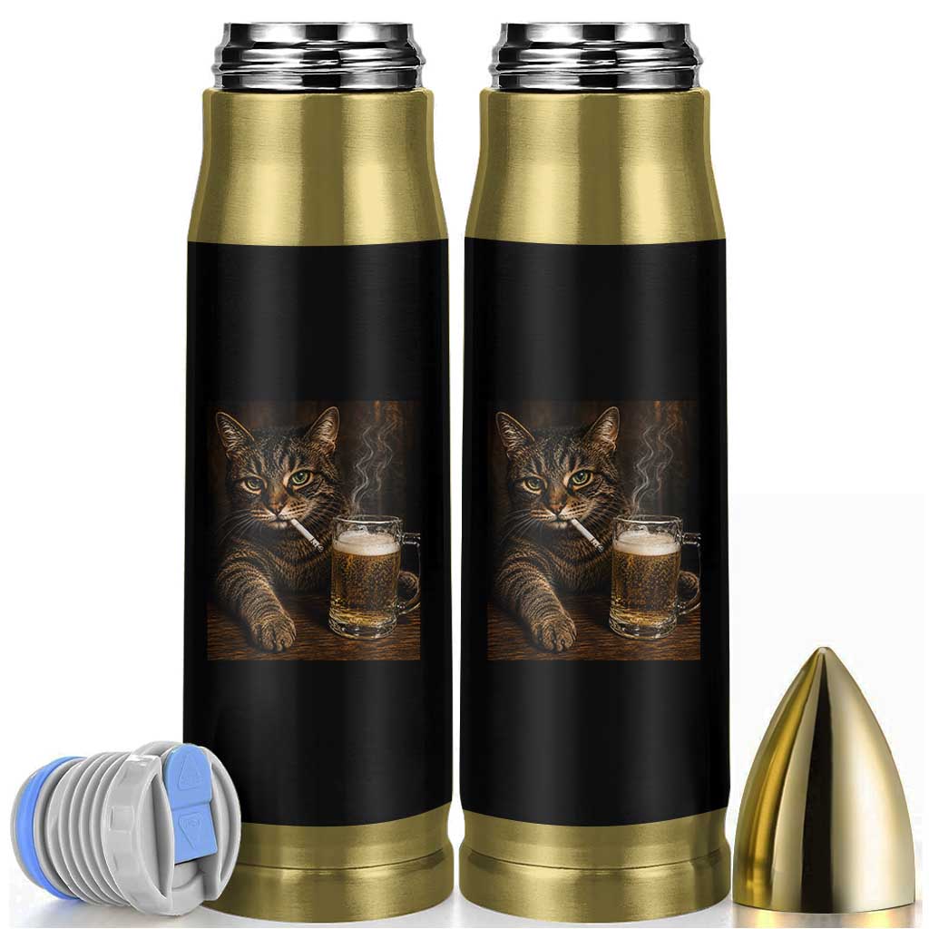 Funny Smoking Cat Bullet Tumbler Cigarette Kitty Beer Lover