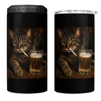 Funny Smoking Cat 4 in 1 Can Cooler Tumbler Cigarette Kitty Beer Lover