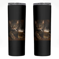 Funny Smoking Cat Skinny Tumbler Cigarette Kitty Beer Lover