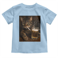 Funny Smoking Cat Toddler T Shirt Cigarette Kitty Beer Lover