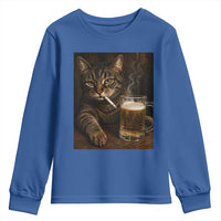 Funny Smoking Cat Youth Sweatshirt Cigarette Kitty Beer Lover