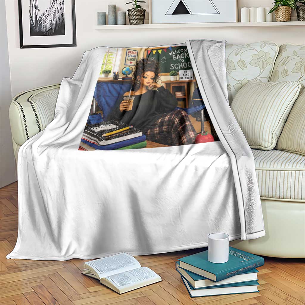 Funny Back To School Doll Face Meme Throw Blanket Coffee Teacher Gift