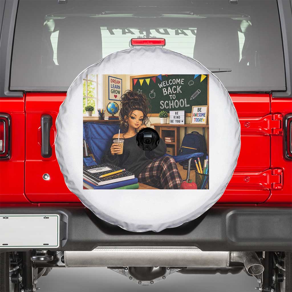 Funny Back To School Doll Face Meme Spare Tire Cover Coffee Teacher Gift