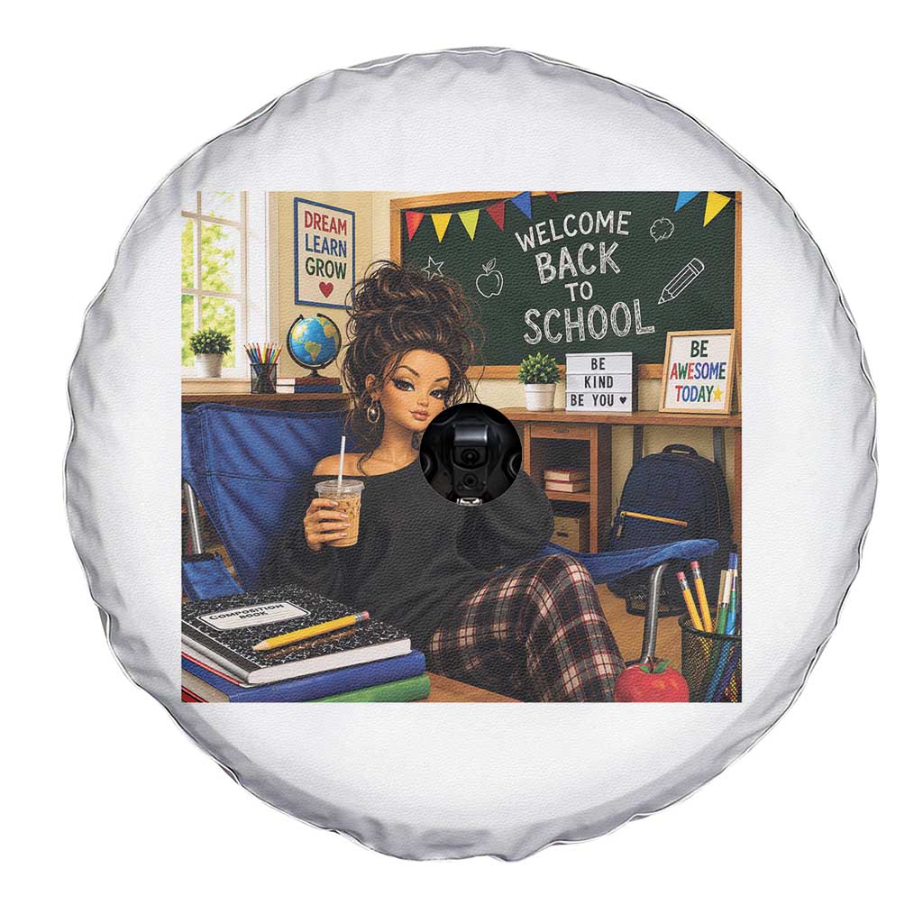 Funny Back To School Doll Face Meme Spare Tire Cover Coffee Teacher Gift