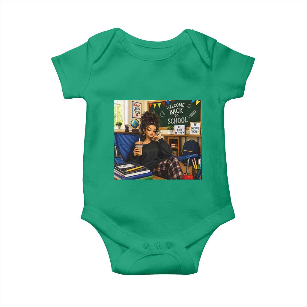 Funny Back To School Doll Face Meme Baby Onesie Coffee Teacher Gift