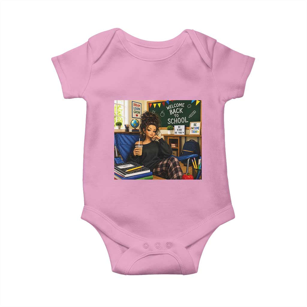 Funny Back To School Doll Face Meme Baby Onesie Coffee Teacher Gift