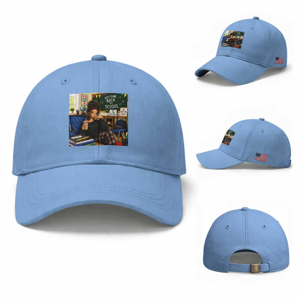 Funny Back To School Doll Face Meme Baseball Cap Coffee Teacher Gift