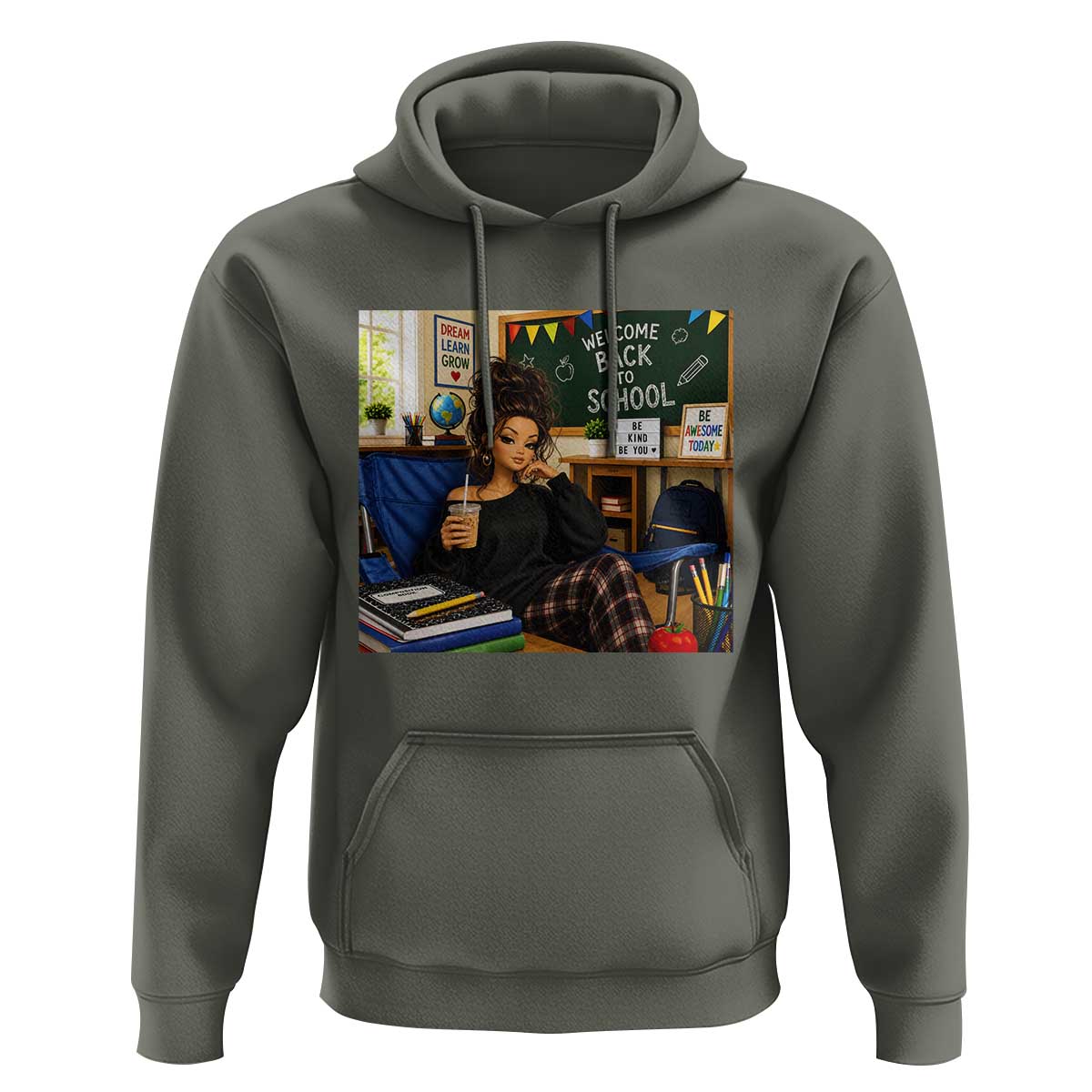 Funny Back To School Doll Face Meme Hoodie Coffee Teacher Gift