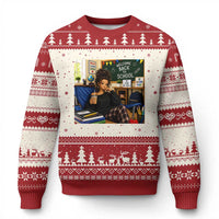 Funny Back To School Doll Face Meme Ugly Christmas Sweater Coffee Teacher Gift