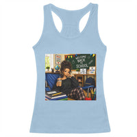 Funny Back To School Doll Face Meme Racerback Tank Top Coffee Teacher Gift