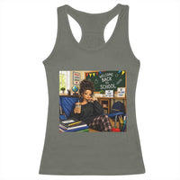 Funny Back To School Doll Face Meme Racerback Tank Top Coffee Teacher Gift
