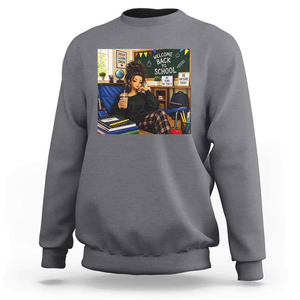 Funny Back To School Doll Face Meme Sweatshirt Coffee Teacher Gift